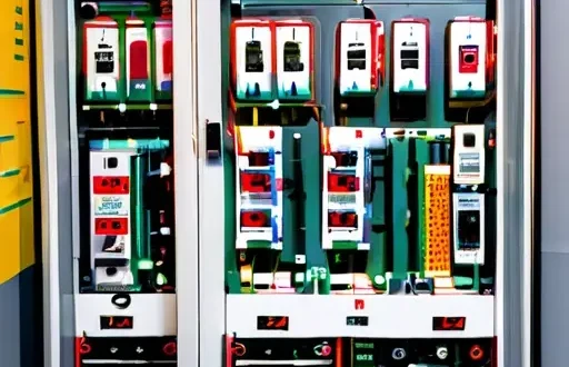 Электрощиток с тепловизионной съемкой, тепловые точки на контактах и кабелях