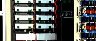 Аккуратно размещенные на DIN-рейке автоматические выключатели и модули в щитке, четкая маркировка и кабель-каналы