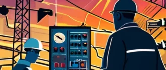 Электромонтажники в процессе установки кабельных систем и оборудования с соблюдением новых стандартов безопасности