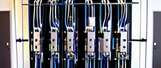 Схема электропроводки в квартире с распределительным щитом, кабельными трассами, розетками, выключателями и заземлением